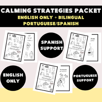 Preview of calming strategies bilingual Portuguese Spanish  EL ELL ESL ML Newcomer SEL