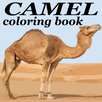 Preview of camel colouring book for kids and child ( camel colouring page )