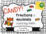 candy coloring math - fractions and decimals