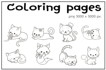 cartoon cat cute animal doodle kawaii anime coloring page cute illustration