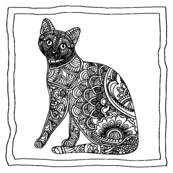 cats Mandala and Zentangle Designs Coloring Book-20 cats coloring pages