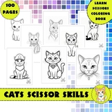 cats Scissors Skills, 100 Coloring Pages. Scissors and col