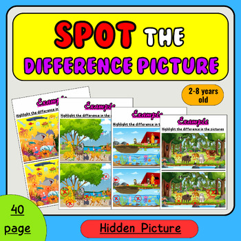 Preview of Spot the Difference Picture | Find Fun Visual Perception Skill | Hidden Picture
