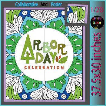 Preview of celebrations Arbor Day | Collaborative Coloring page Poster Bulletin Board