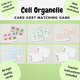 cell organelle card sort matching game activity