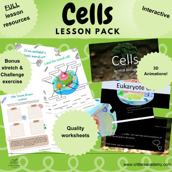 Preview of cell organelles introduction lesson bundle ( interactive ppt and worksheets )