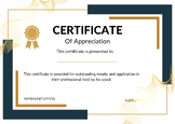 certificate of appreciation