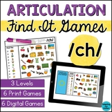 ch Articulation Game: /ch/ Find It Speech Therapy Activiti