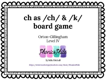 ch says ch and k board game by phonicsphile tpt