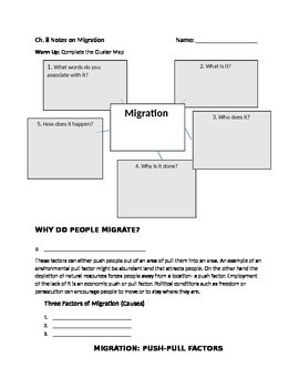 Preview of chapter 8 African civilizations push-pull factors of migration FIB notes for PPT