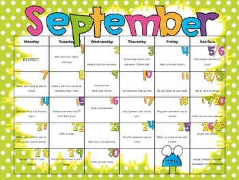 Character Traits by the Month by Sharing Smiles | TpT
