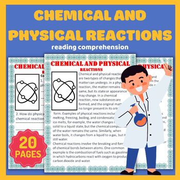 Preview of chemical and physical reactions Reading Comprehension Passage with Answers