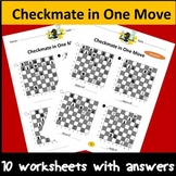 chess puzzles worksheets, checkmate in one move for a beginner.