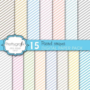 Pastels Digital Paper - Pastel Colors Digital Paper Pack - 30 Papers - 12in  x 12in - Commercial Use - INSTANT DOWNLOAD