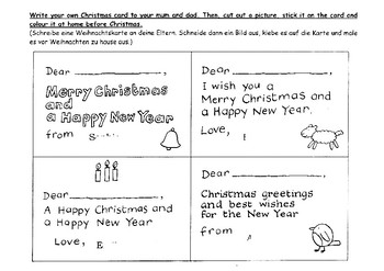 Preview of christmas card writing activity