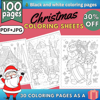 Preview of christmas coloring sheets,christmas coloring pages bundel,december crafts