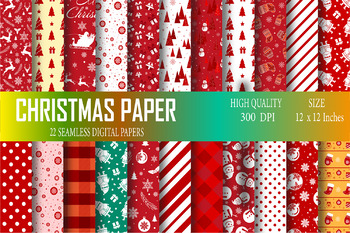 Preview of christmas digital papers, christmas digital paper pack