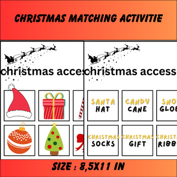 Preview of christmas matching activitie| santa matching| matching|color and black and white