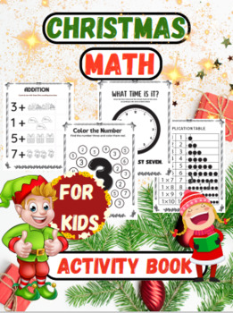 Preview of christmas math activity book for kids ages 4-8