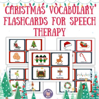 Preview of christmas vocabulary flashcards for speech therapy