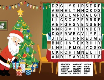 Preview of christmas word search -game puzzle for kids -christmas words - Ready to print