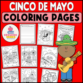 Preview of cinco de mayo Coloring Pages +writing notes -coloring sheet-