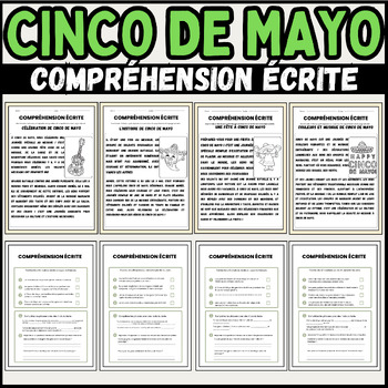 Preview of cinco de mayo Reading frensh Comprehension Passages | 1st to 3rd grade students