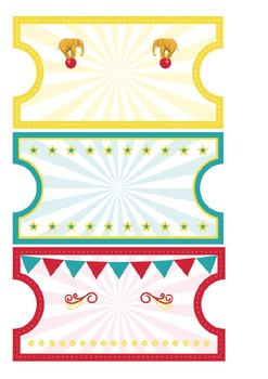 circus ticket themed editable tags by bonniebluebelle tpt