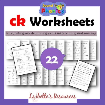 Preview of ck Glued Sounds Phonic Worksheets: LETRS Aligned