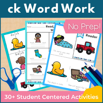 Preview of ck Word Family Word Work and Activities - Digraphs and Trigraphs