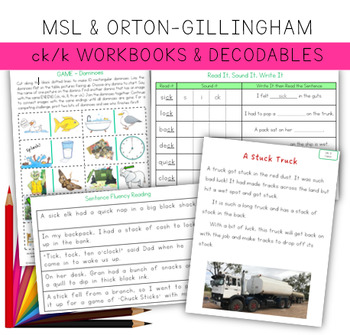 Preview of MSL & Orton Gillingham Bundle - ck/k 'Long Spelling Right After Short Vowel'