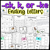 ck, ke, and k Ending Sound Phonics Worksheets and Activities