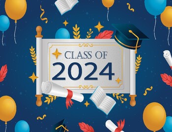 Preview of class of 2024 graduation -graduation poster - graduation card-  graduation