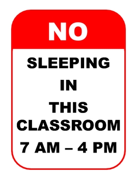 no sleeping in class