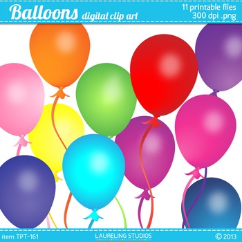 clip art balloons by DigiPopShop | Teachers Pay Teachers