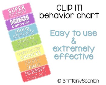 clip it! behavior chart / classroom management chart by Mrs S Store