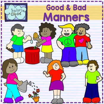 Preview of Good and bad manners {multicultural kids} clip art