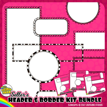 clipart borders headers and frames bundle// TpT sellers set, black and ...