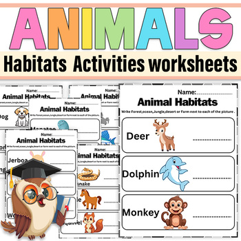 Preview of Animal Habitat & Classification | Animal Habitats Worksheets  Activity