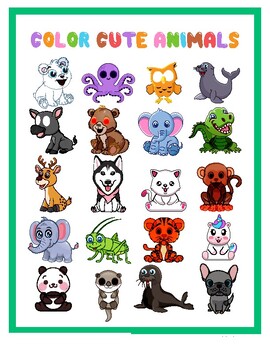 Preview of color cute animal✅