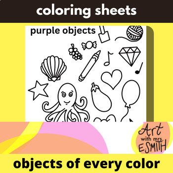 Preview of color objects coloring sheets set