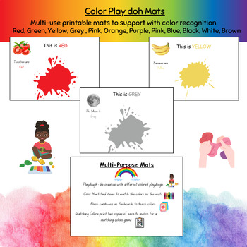 Preview of colors play dough mats, printable play doh mat, task cards, colors activities,
