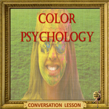 Preview of color psychology - ESL adult and kid conversation in Google slides format