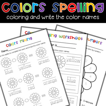 Preview of Color Words and Spring Coloring Pages