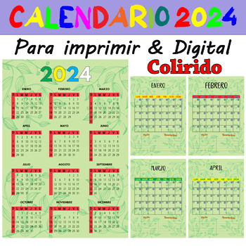 Preview of colorido calendario 2024