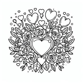 Preview of coloring Page: For Valentine Day 2
