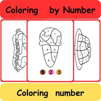 Preview of coloring  food  by number