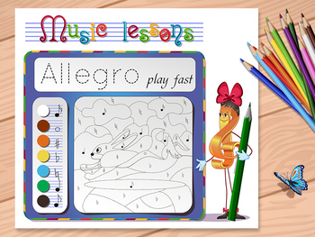 Preview of coloring game music lessons Allegro