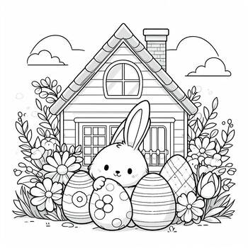 Preview of coloring page: Bunny in Spring