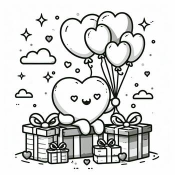 Preview of coloring page : For Valentine day